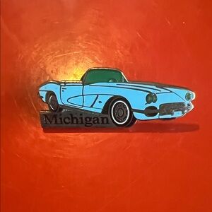 Blue Vintage Car Enamel Pin